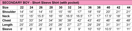 Uniform (Sec Boy - Short Sleeve Shirt)